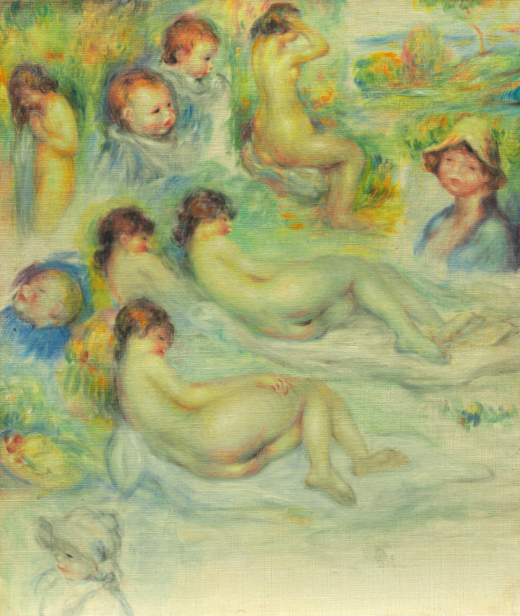 A work made of oil on canvas.