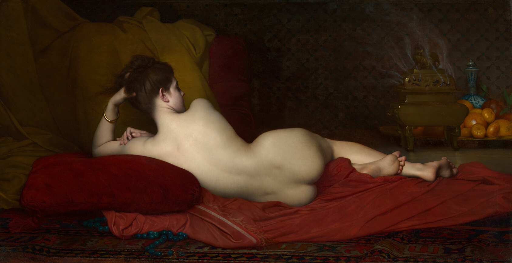 A work made of oil on canvas.