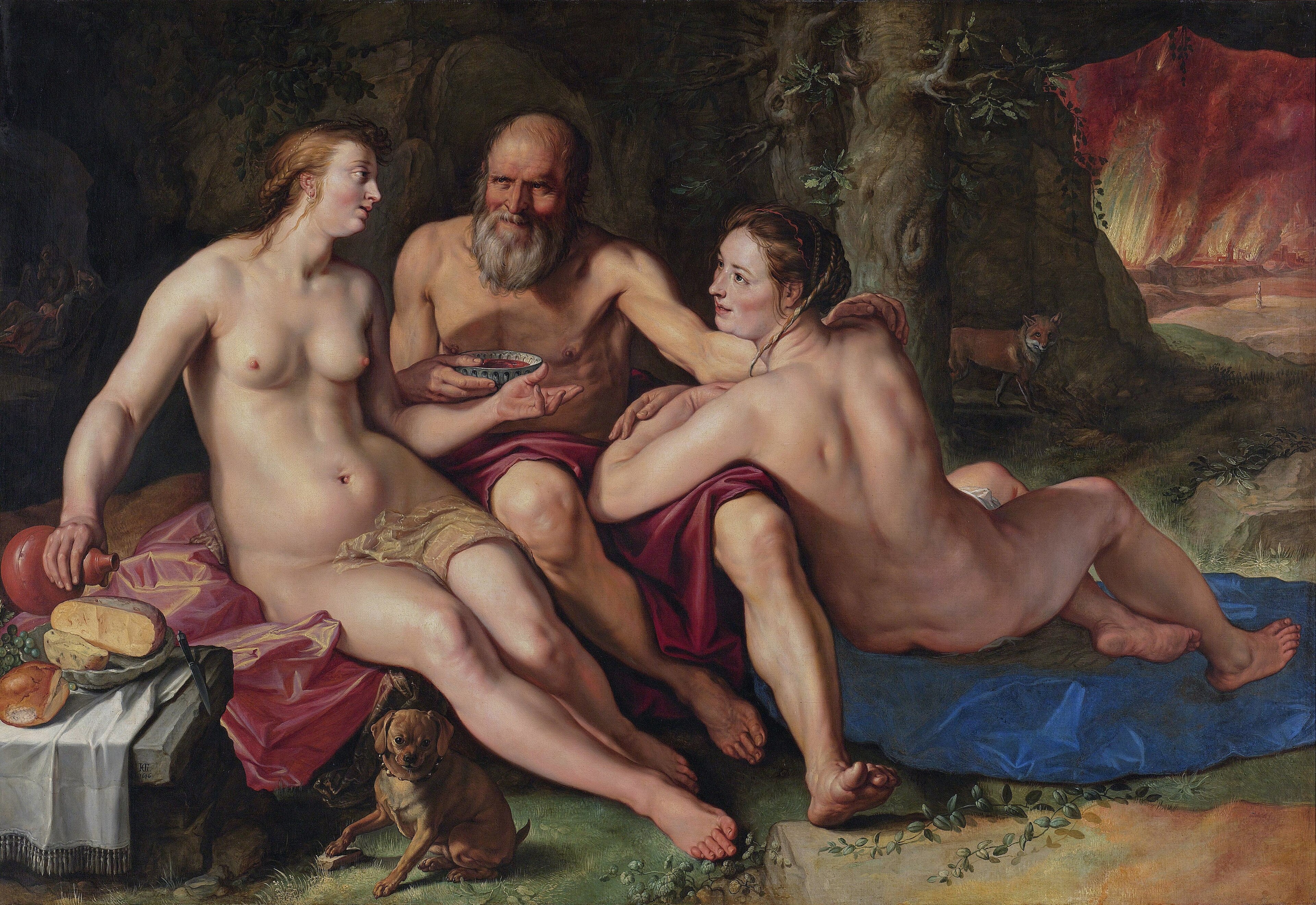 Lot and his daughters . by Hendrik Goltzius