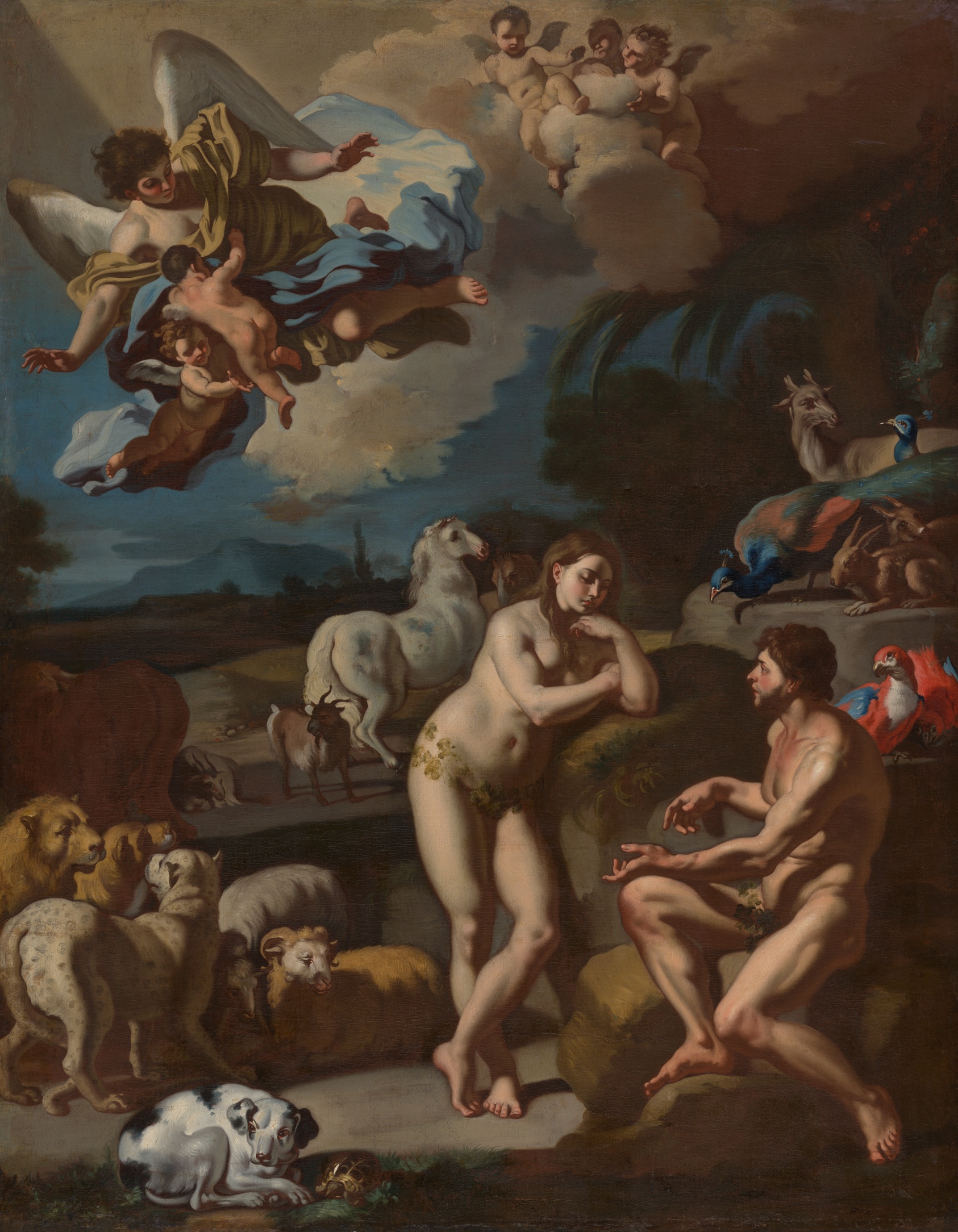 A work made of oil on canvas.