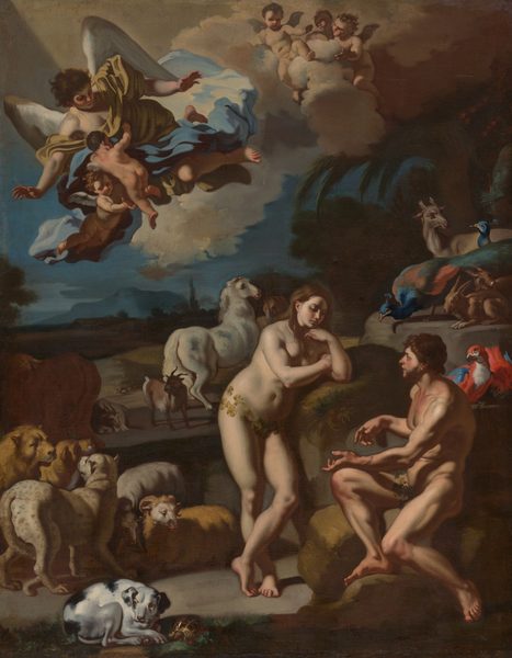 A work made of oil on canvas.