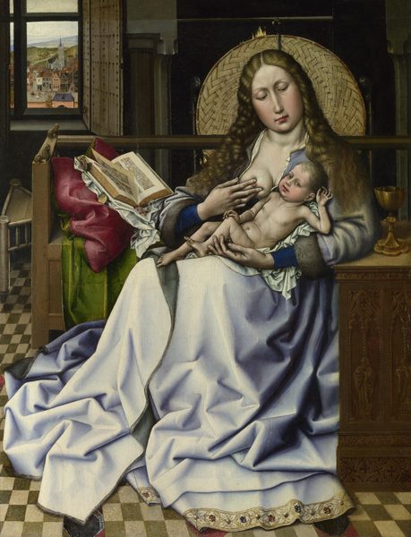 The Virgin and Child Before a Firescreen by Robert Campin
