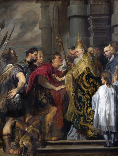 Saint Ambrose barring Theodosius I from Milan Cathedral by Anthony van Dyck