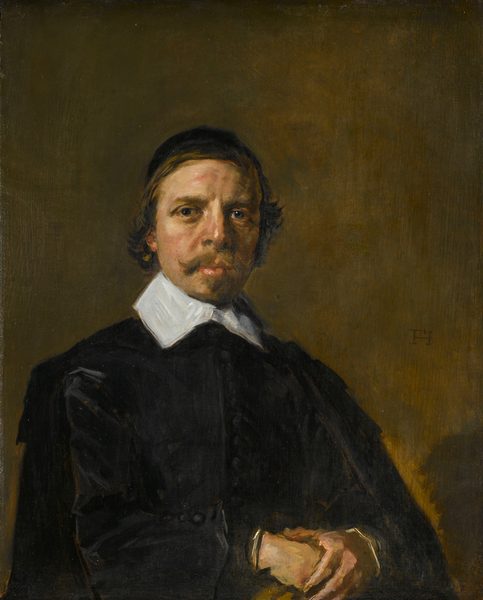 Portrait of a man, possibly a minister . by Frans Hals