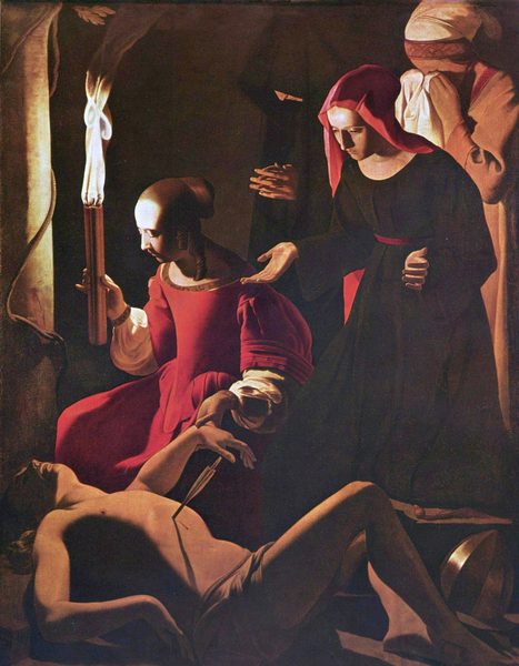 St Sebastien Attended by St Irene by Georges de La Tour