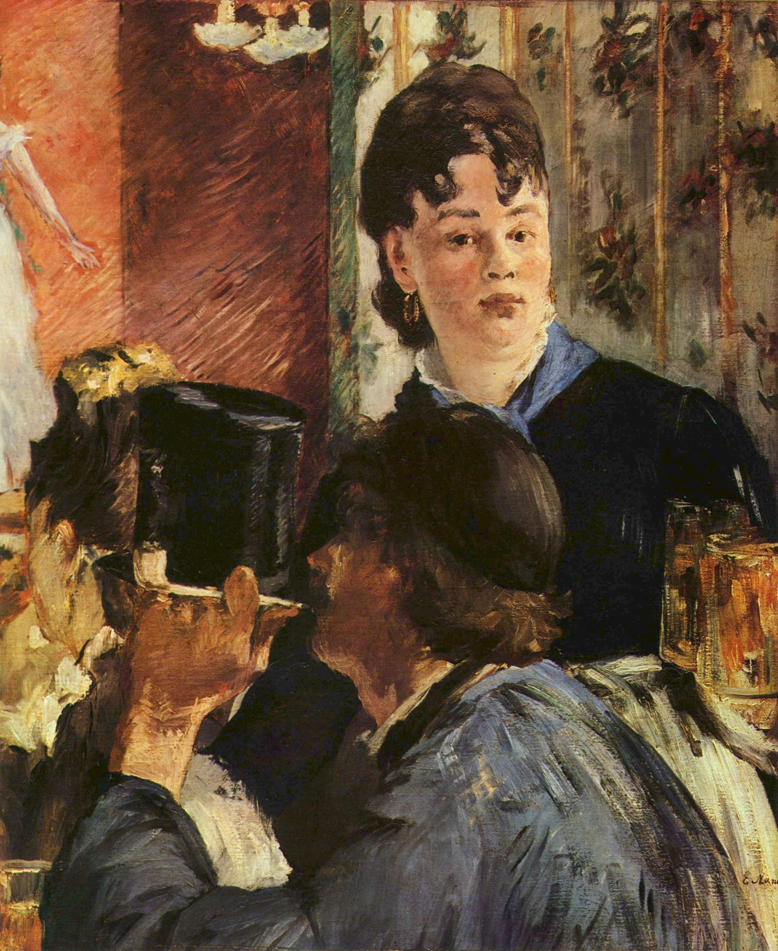 Waitress serving beer by Édouard Manet