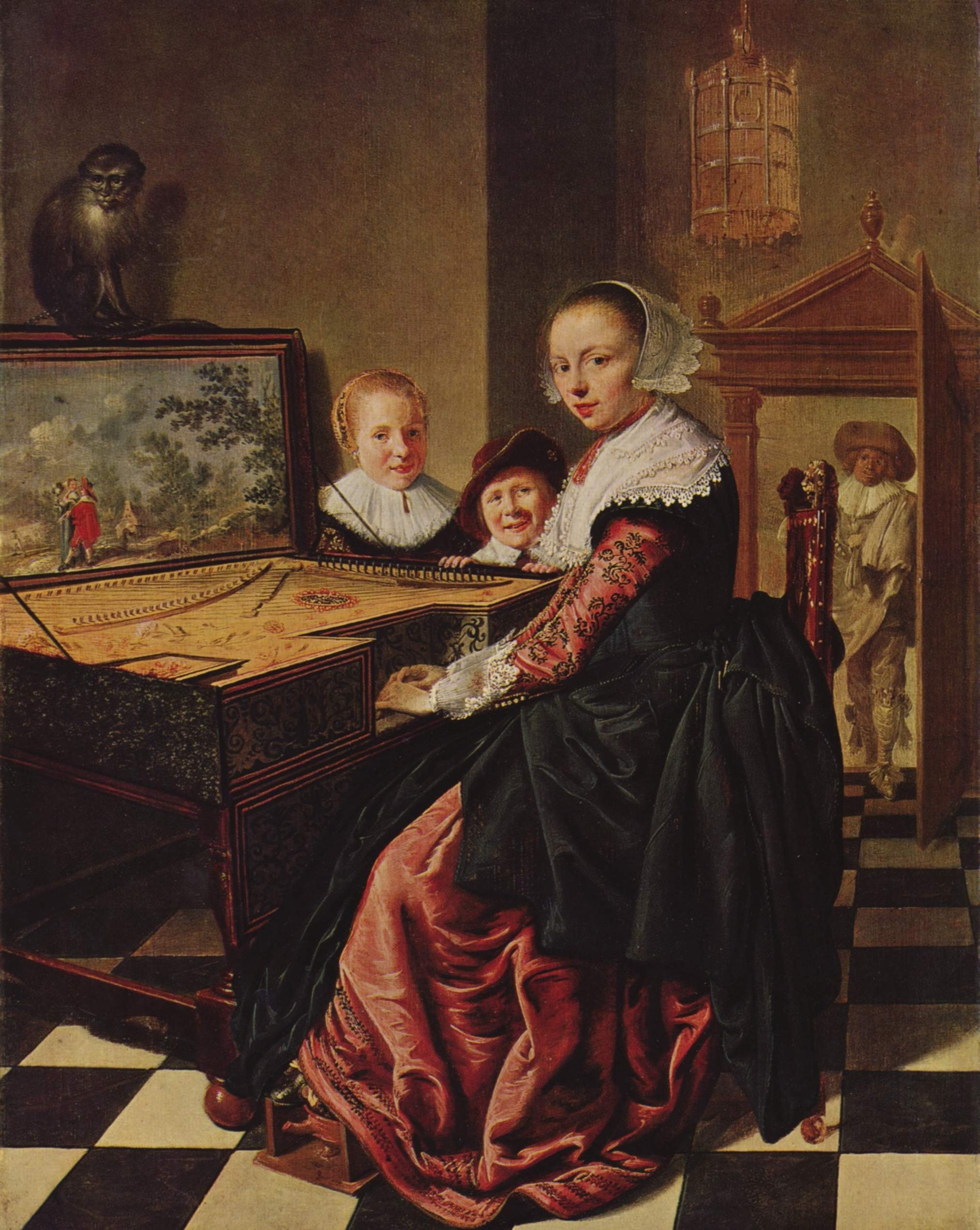 Woman playing the virginal . by Jan Miense Molenaer