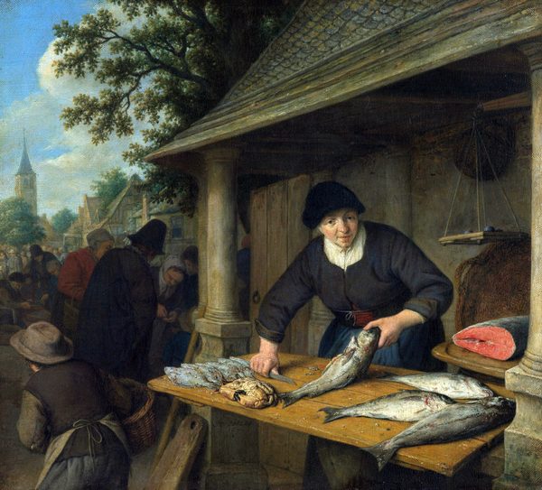 The Fishwife . by Adriaen van Ostade