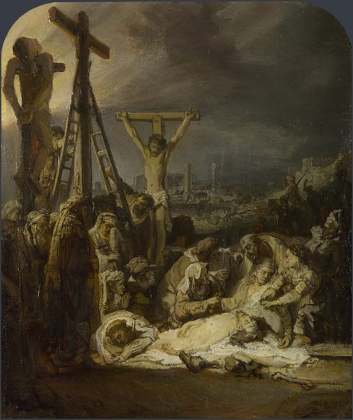 The lamentation over the dead Christ by Rembrandt