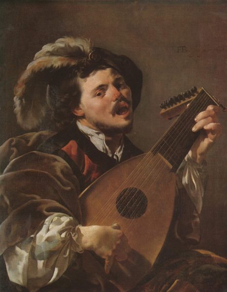 A Man playing a Lute by Hendrick ter Brugghen