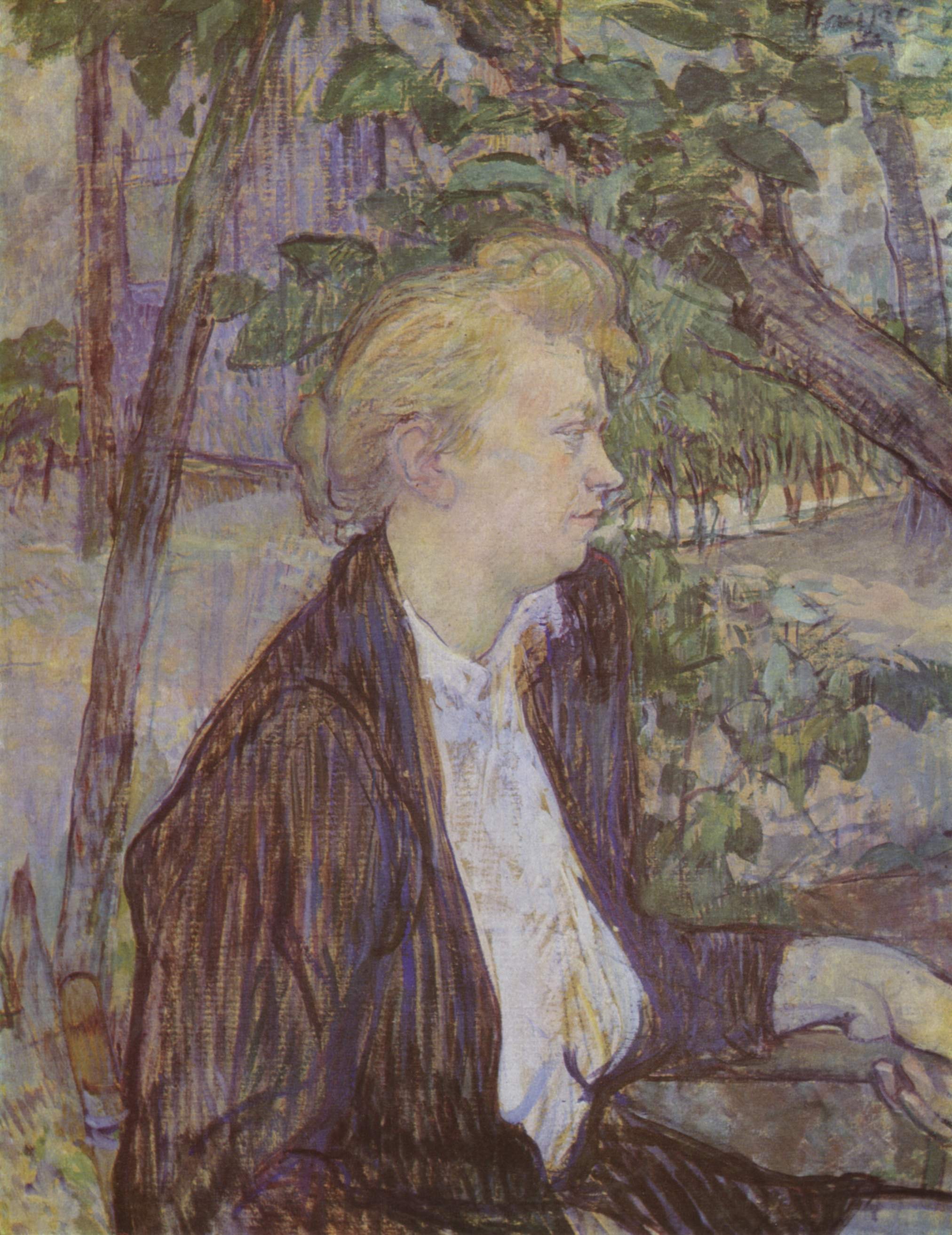 Frau im Garten by Henri de Toulouse-Lautrec