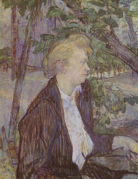Frau im Garten by Henri de Toulouse-Lautrec