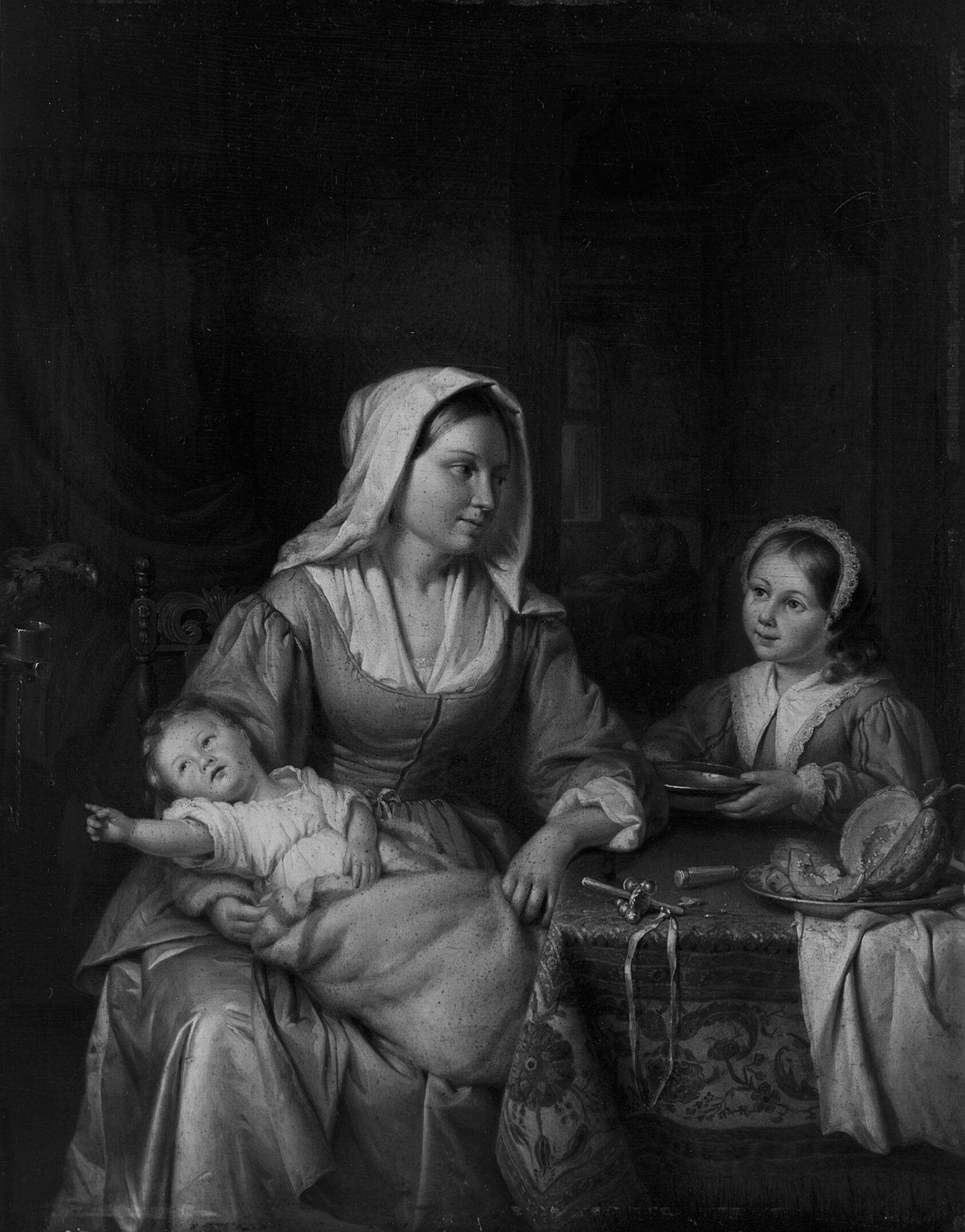 A work made of oil on panel.