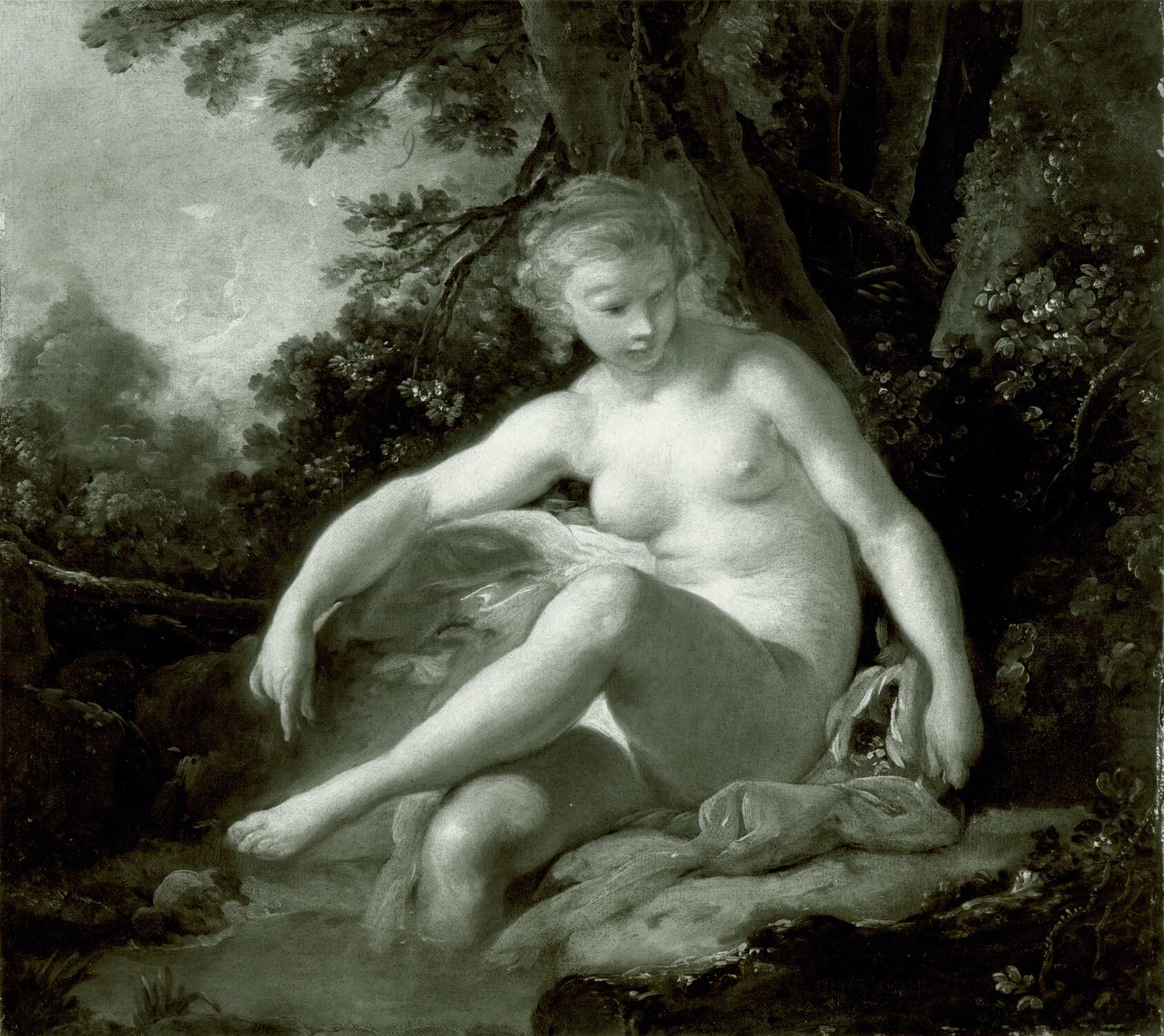 A work made of oil on canvas.