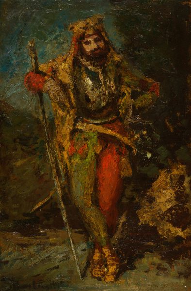 A work made of oil on panel.