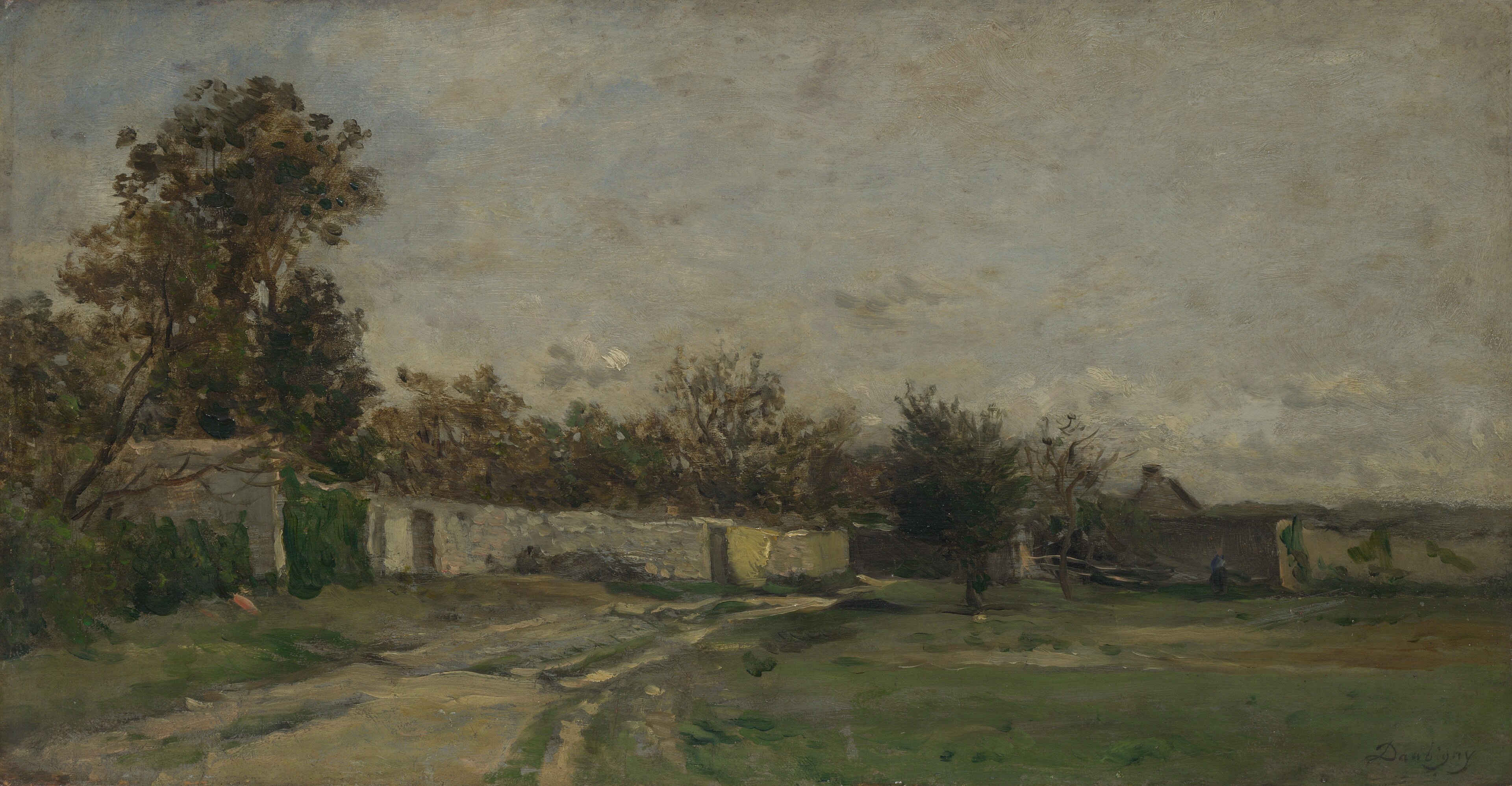 Charles-François Daubigny - The Garden Wall by Charles-François Daubigny