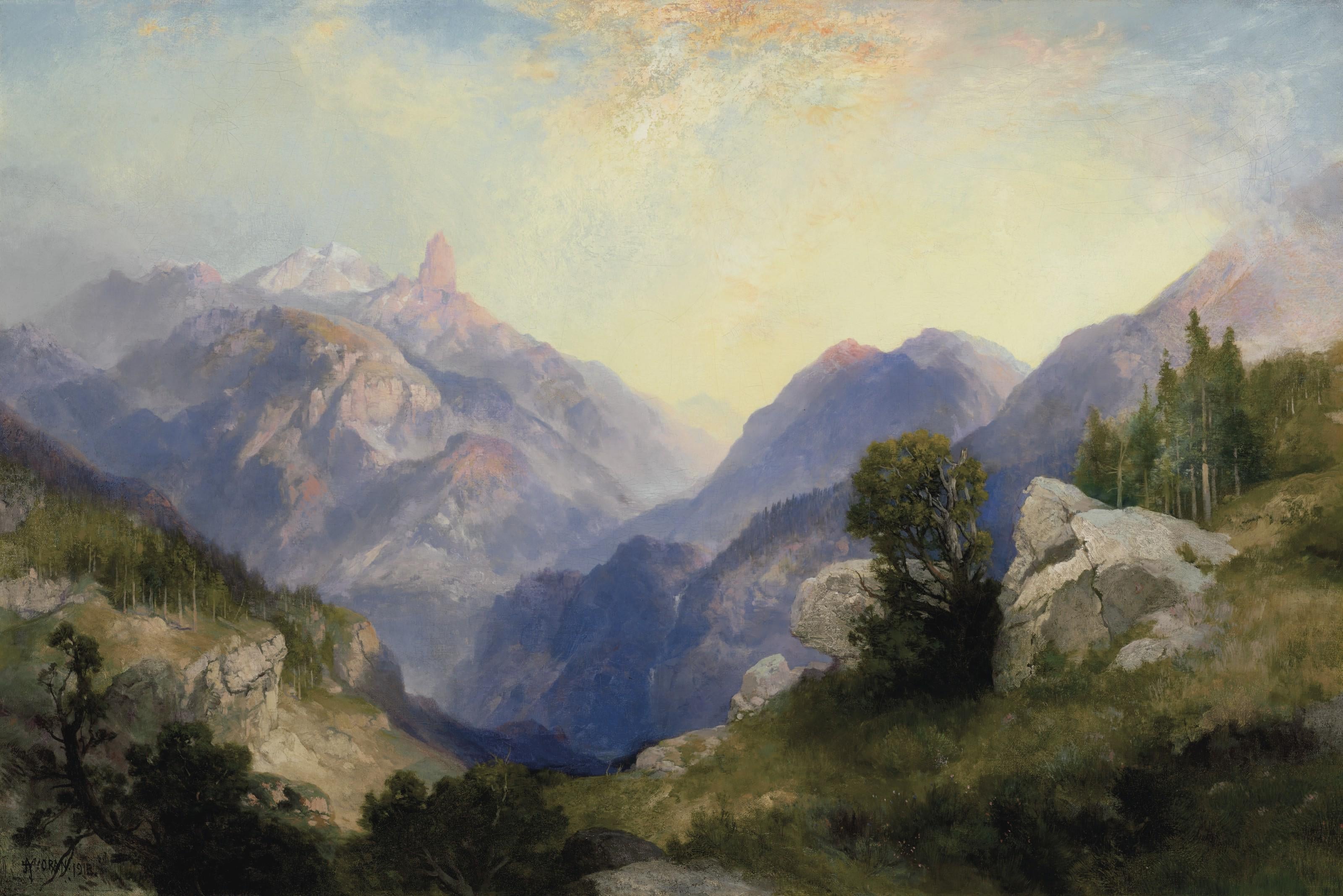 Index Peak, Yellowstone, Wyoming by Thomas Moran, 1913 by Thomas Moran