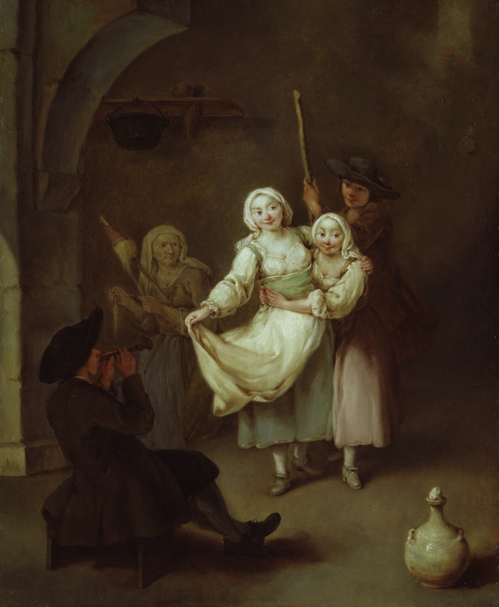 A work made of oil on canvas.