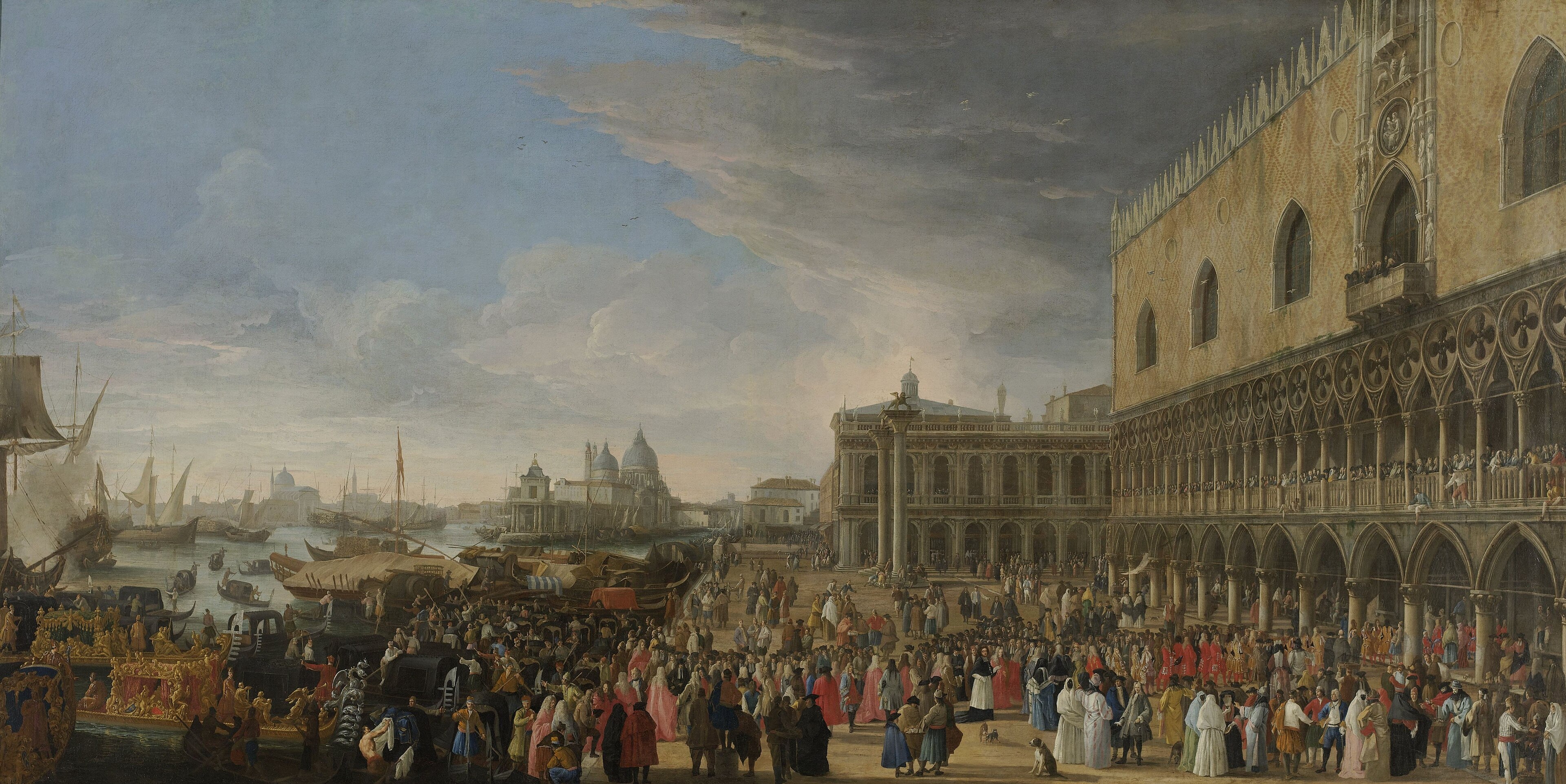 The Reception of Cardinal César d'Estrées . by Luca Carlevarijs