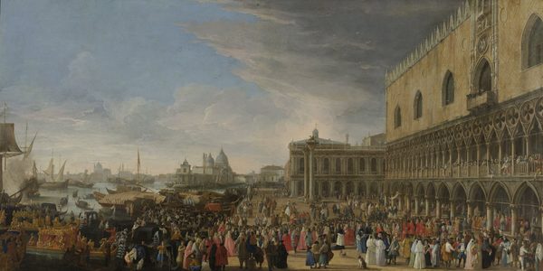 The Reception of Cardinal César d'Estrées . by Luca Carlevarijs