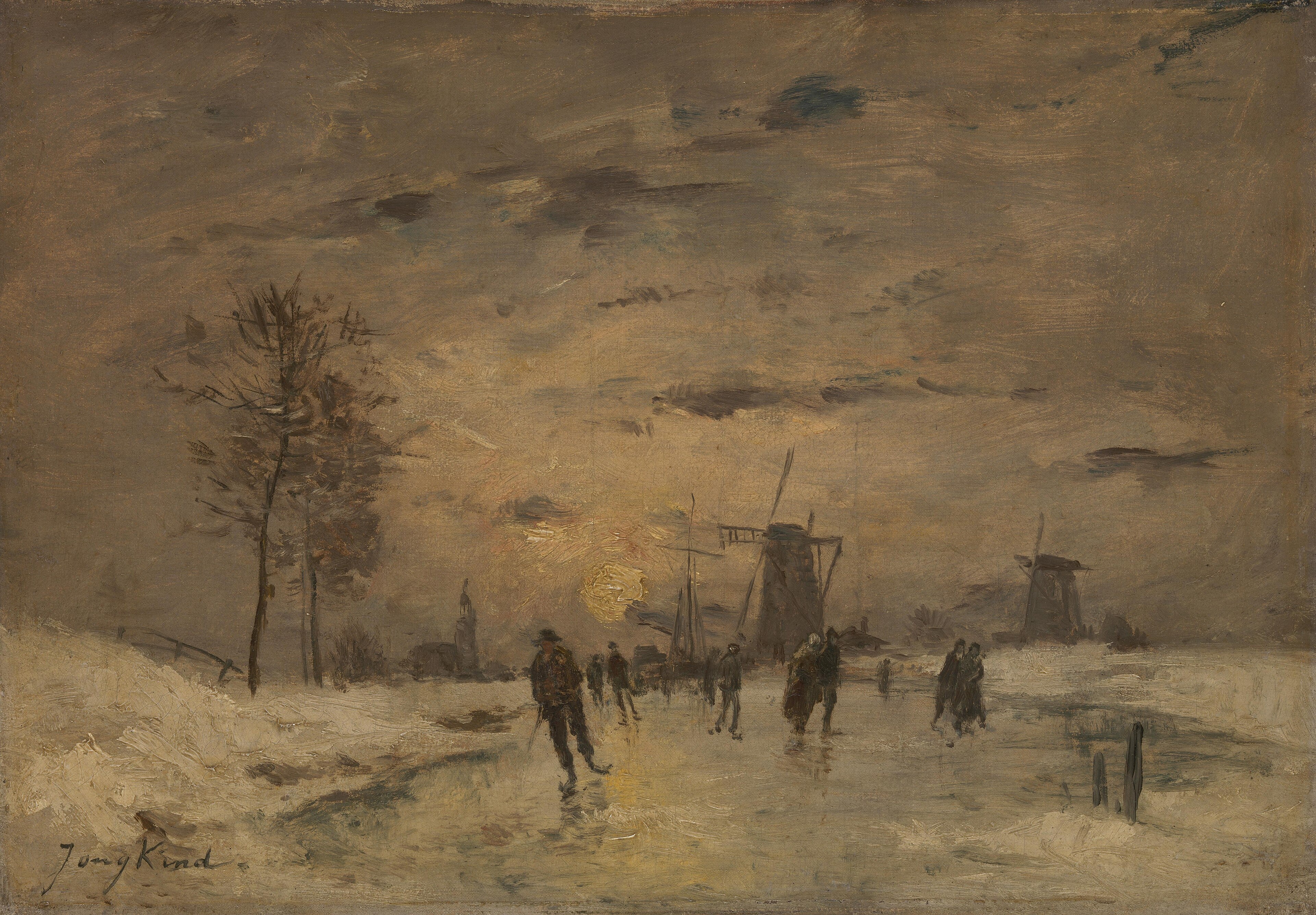 Skating in Holland by Johan Jongkind