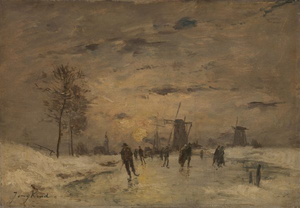 Skating in Holland by Johan Jongkind