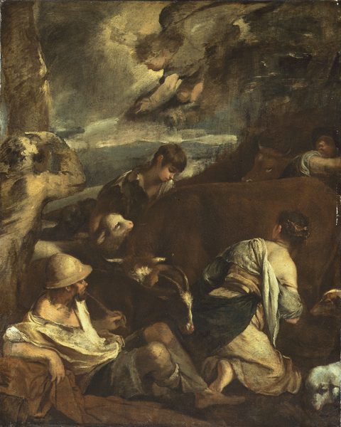 A work made of oil on canvas.