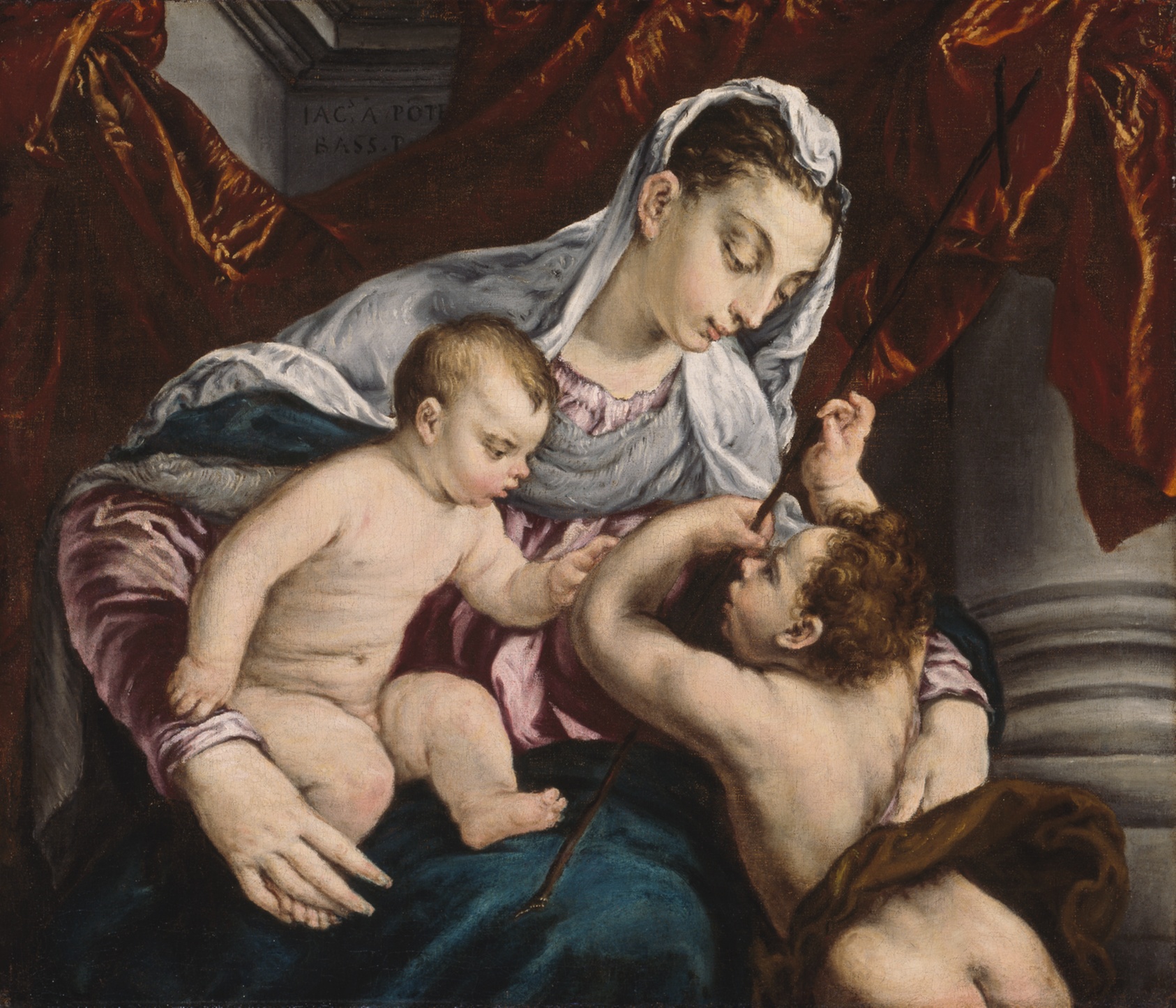 A work made of oil on canvas.