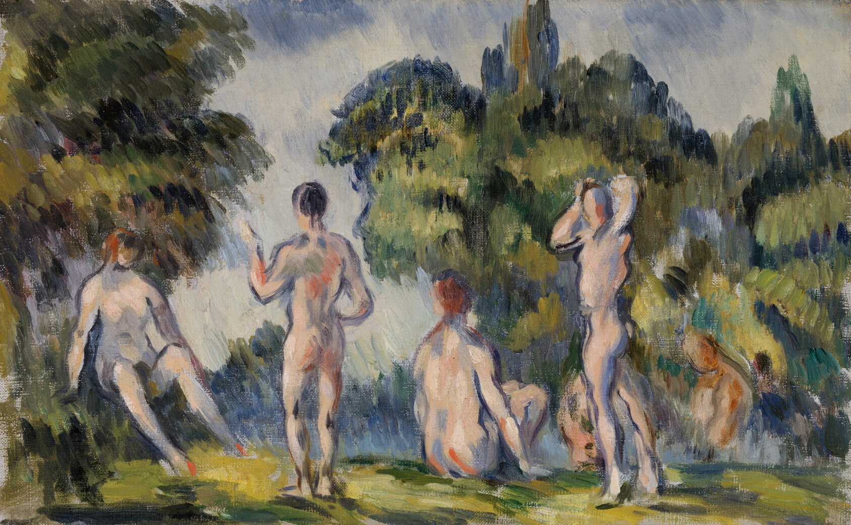 A work made of oil on canvas.