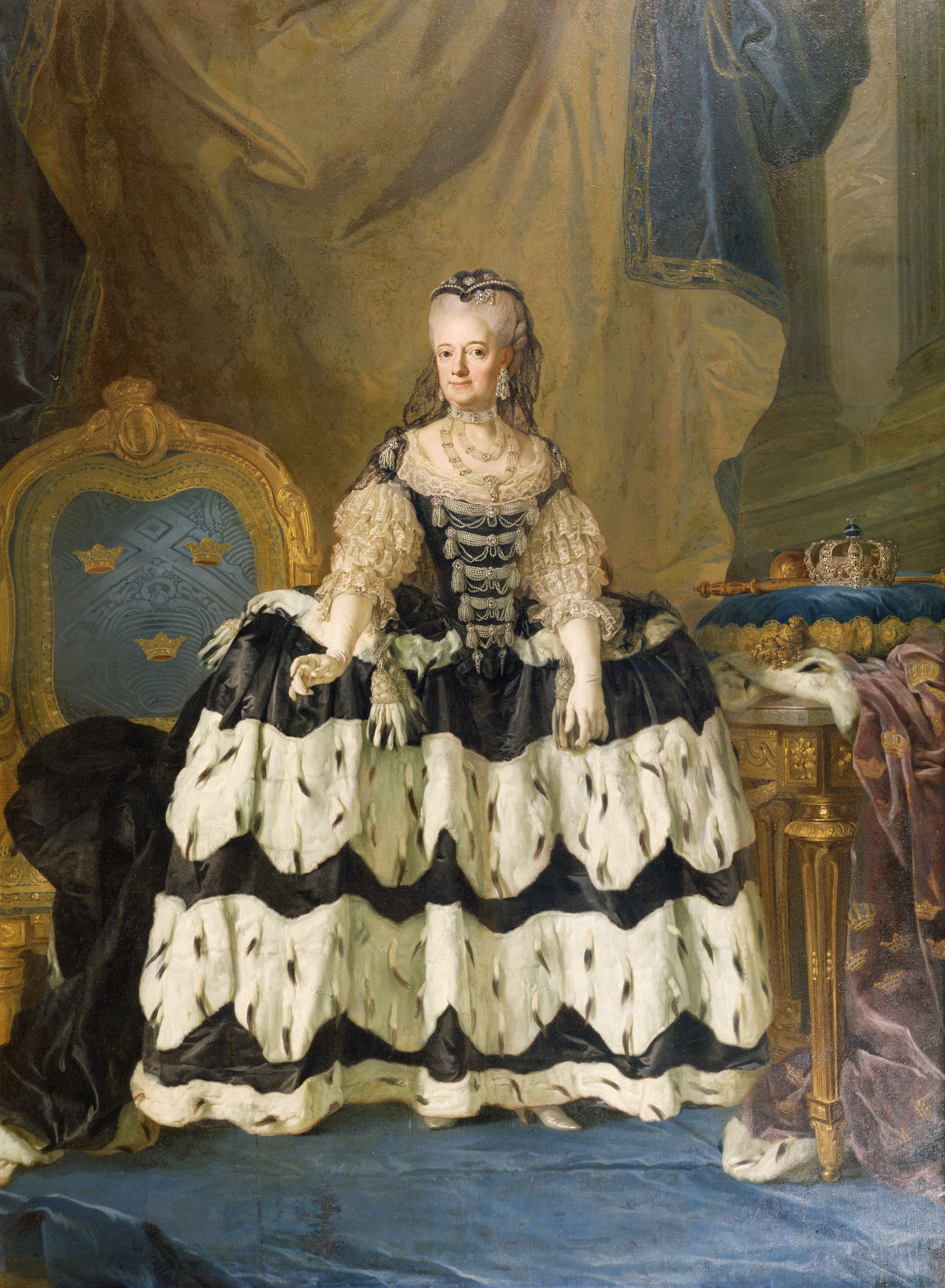 Portrait of Louisa Ulrika of Prussia (1720-1782) as Queen-Dowager by Lorens Pasch the Younger