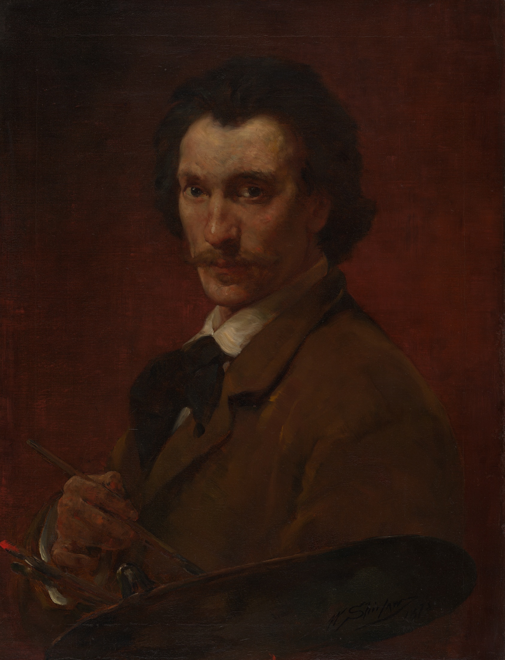 A work made of oil on canvas.