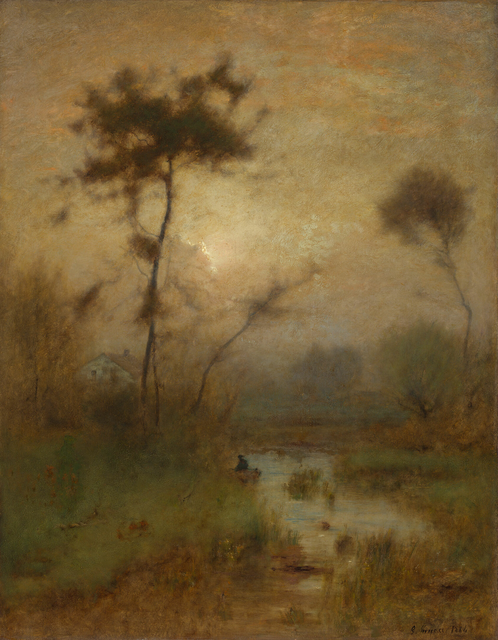 A work made of oil on canvas.