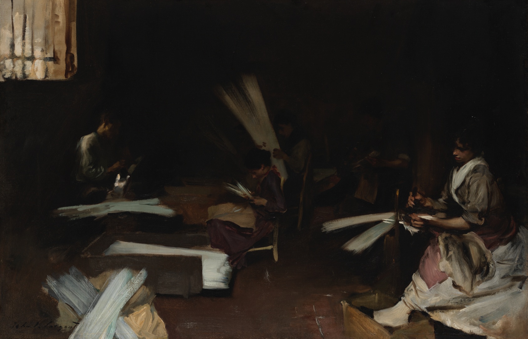 A work made of oil on canvas.