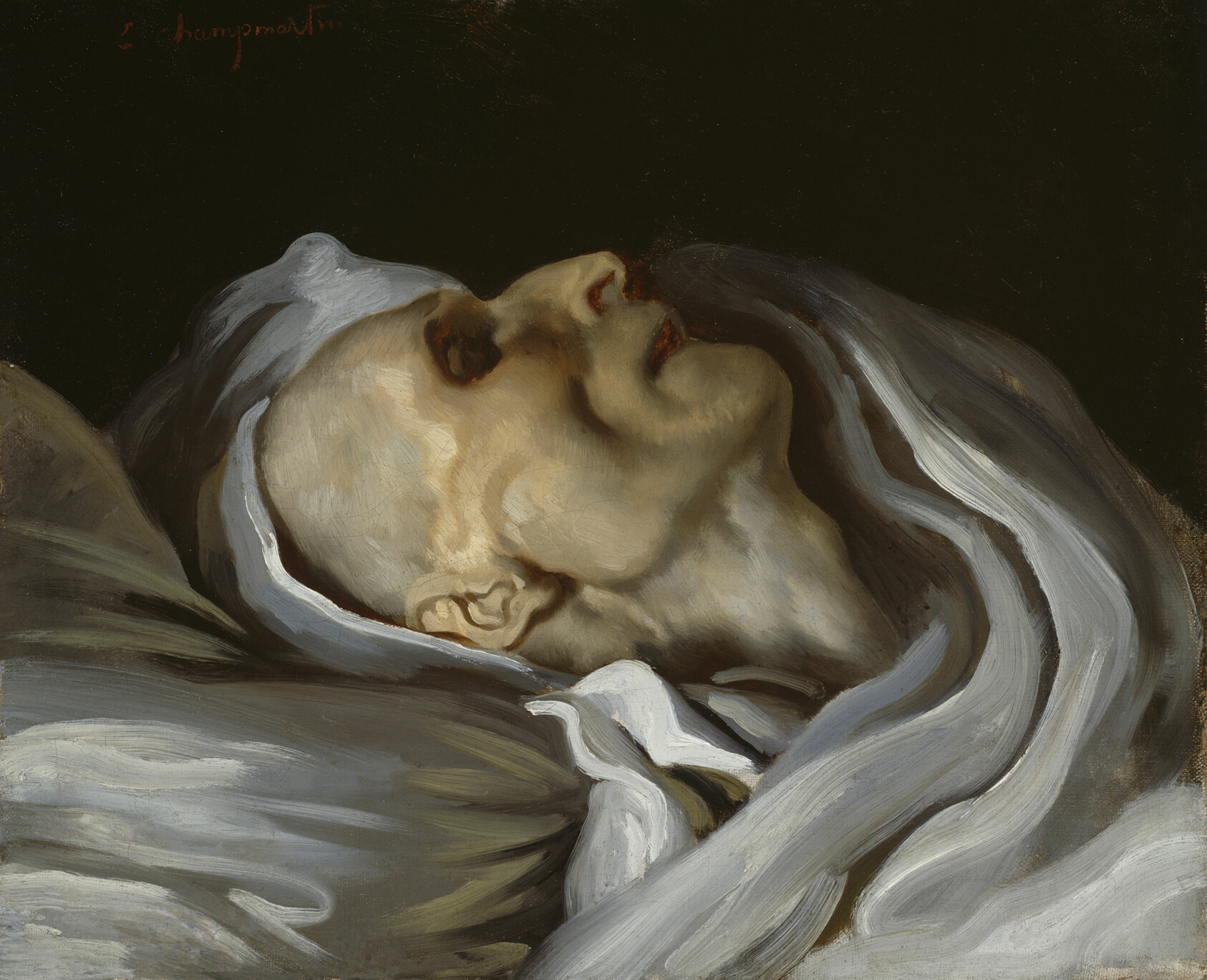 A work made of oil on canvas.