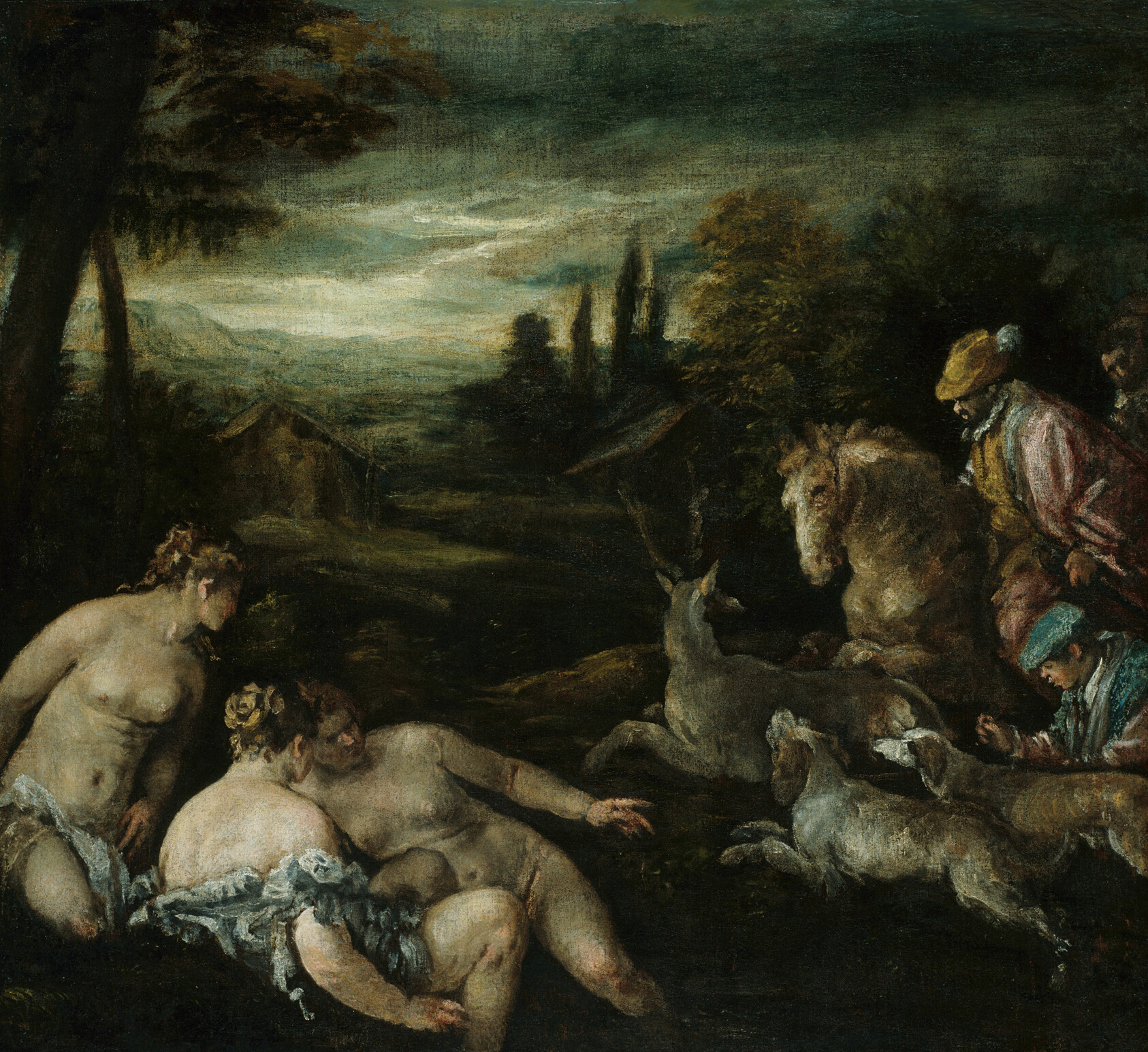 A work made of oil on canvas.