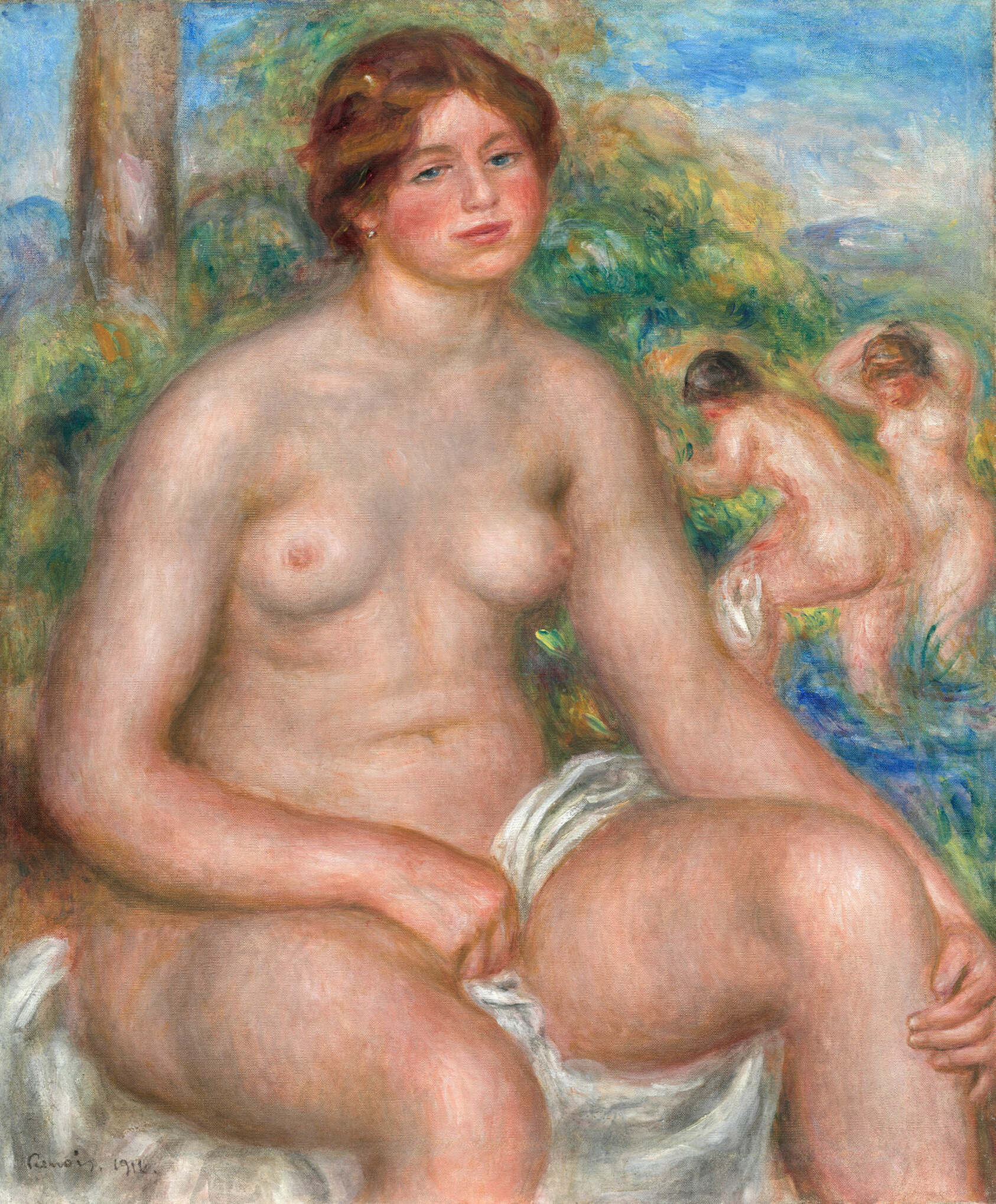 A work made of oil on canvas.