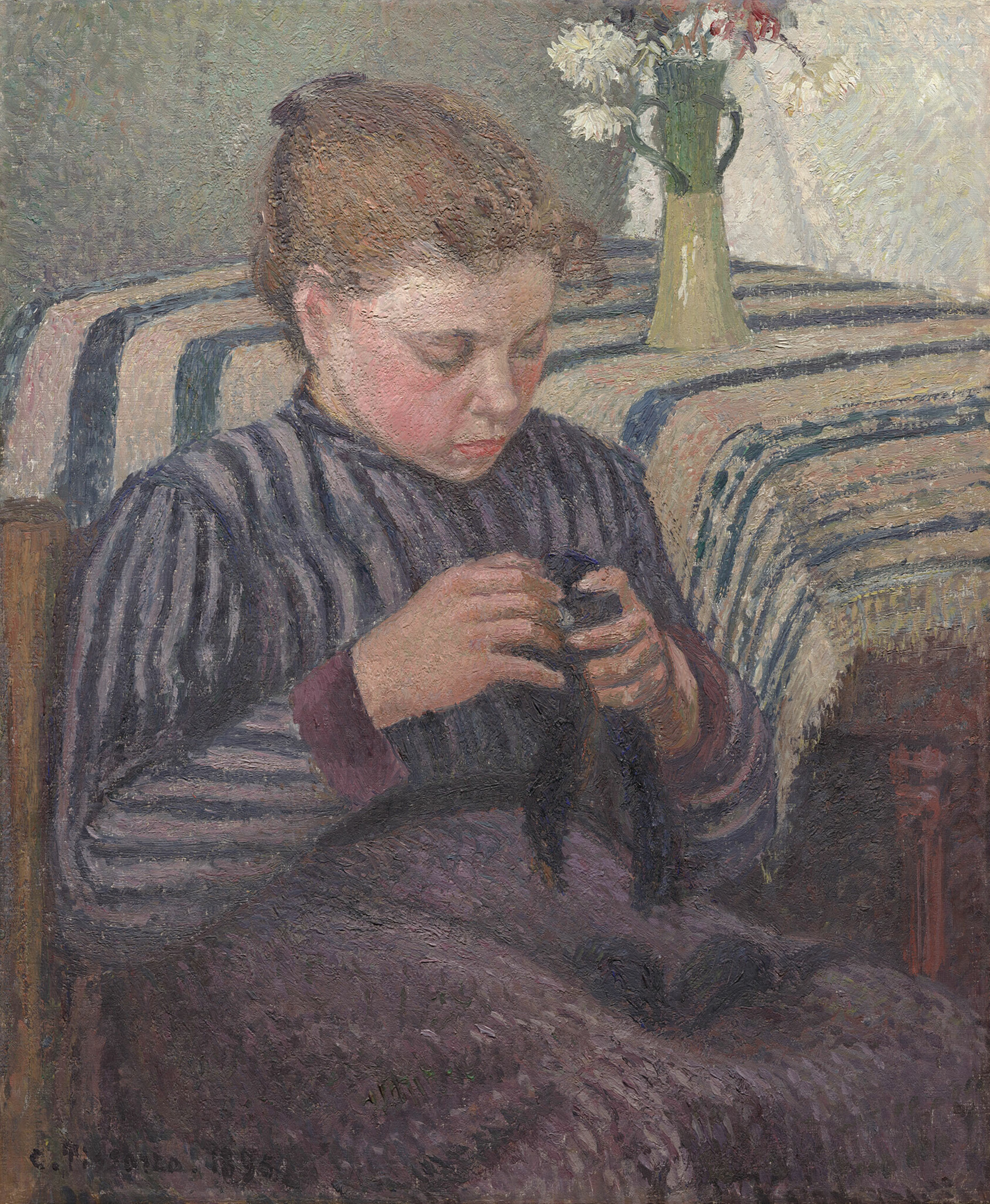 A work made of oil on canvas.