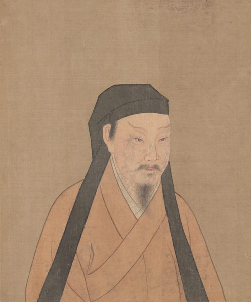 A work made of album leaf; ink and colors on silk.