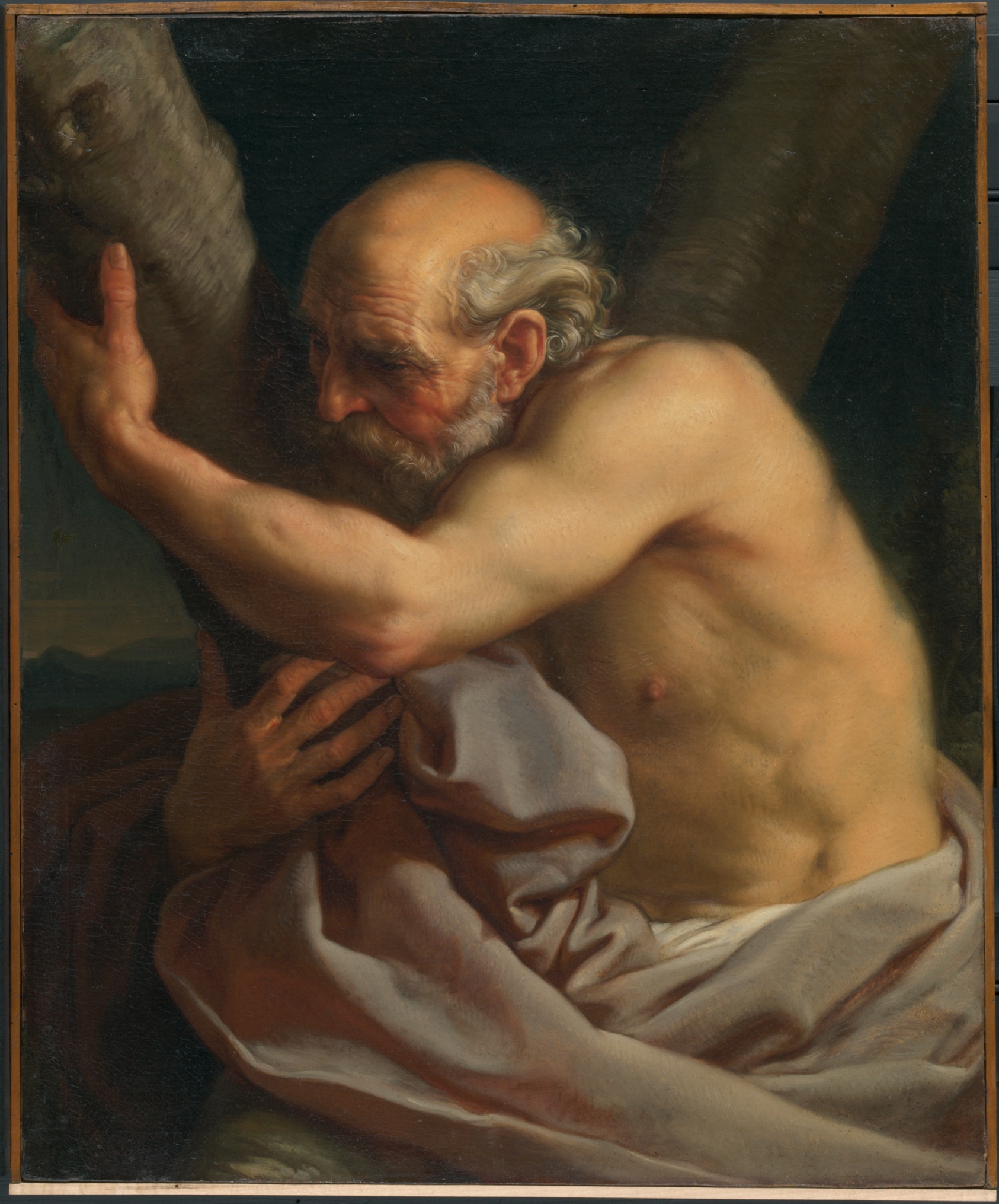 A work made of oil on canvas.