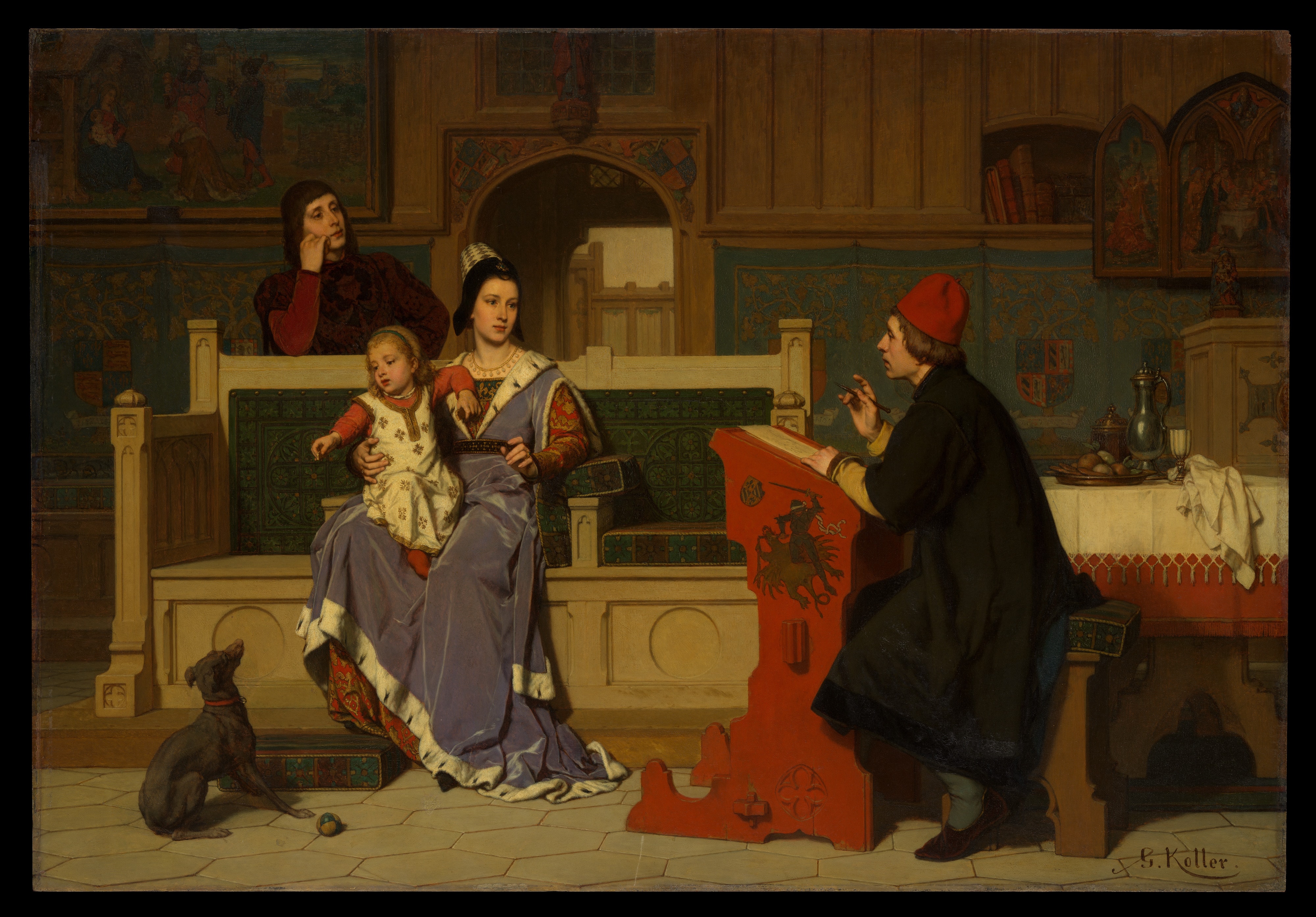 Hugo van der Goes Painting the Portrait of Mary of Burgundy by Wilhelm Koller