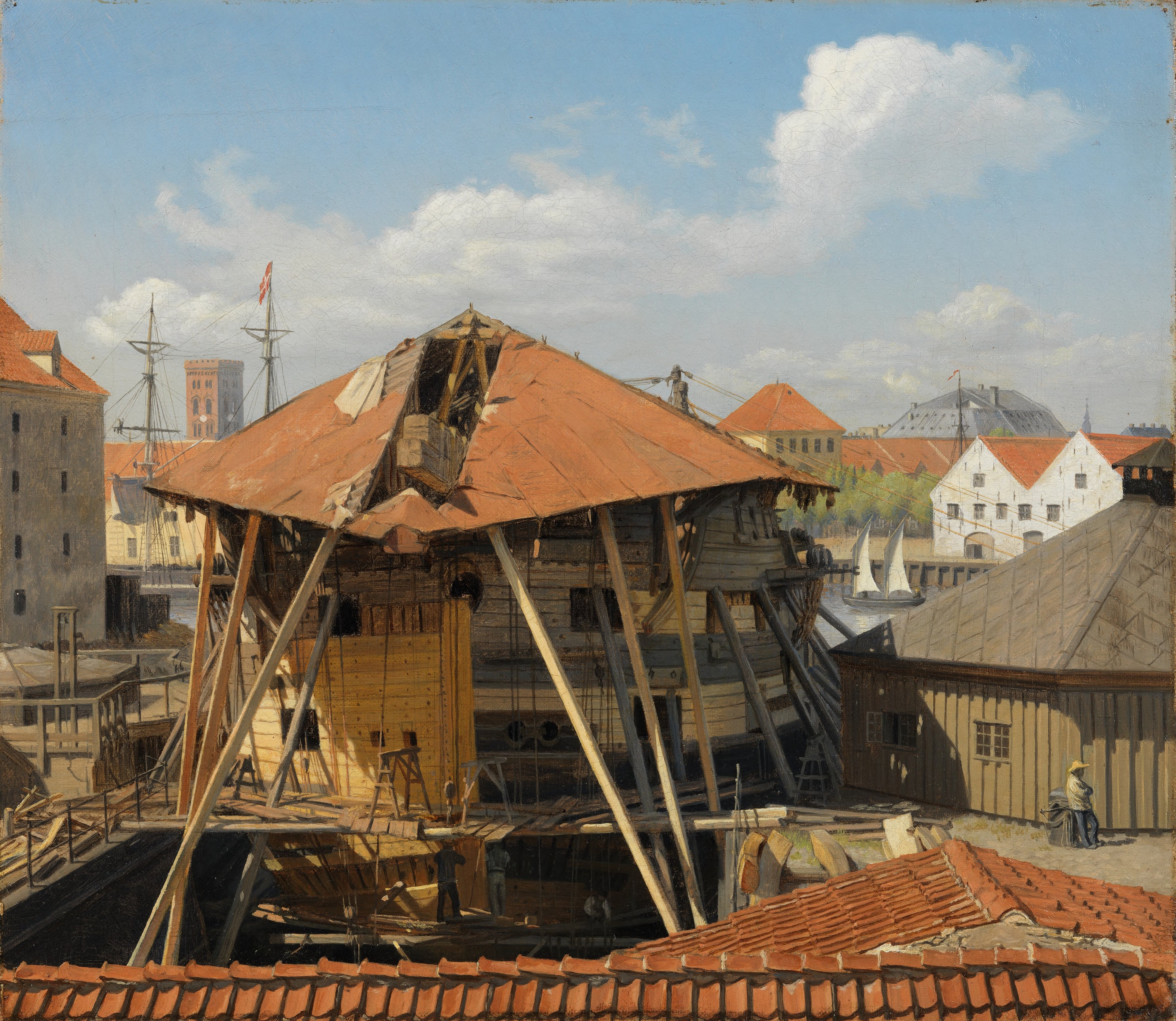 The Liner Skjold in Christianhavn Dock by Otto Bache