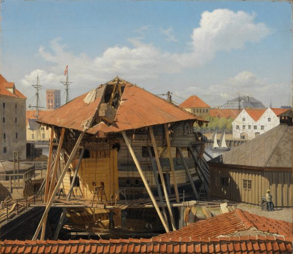 The Liner Skjold in Christianhavn Dock by Otto Bache