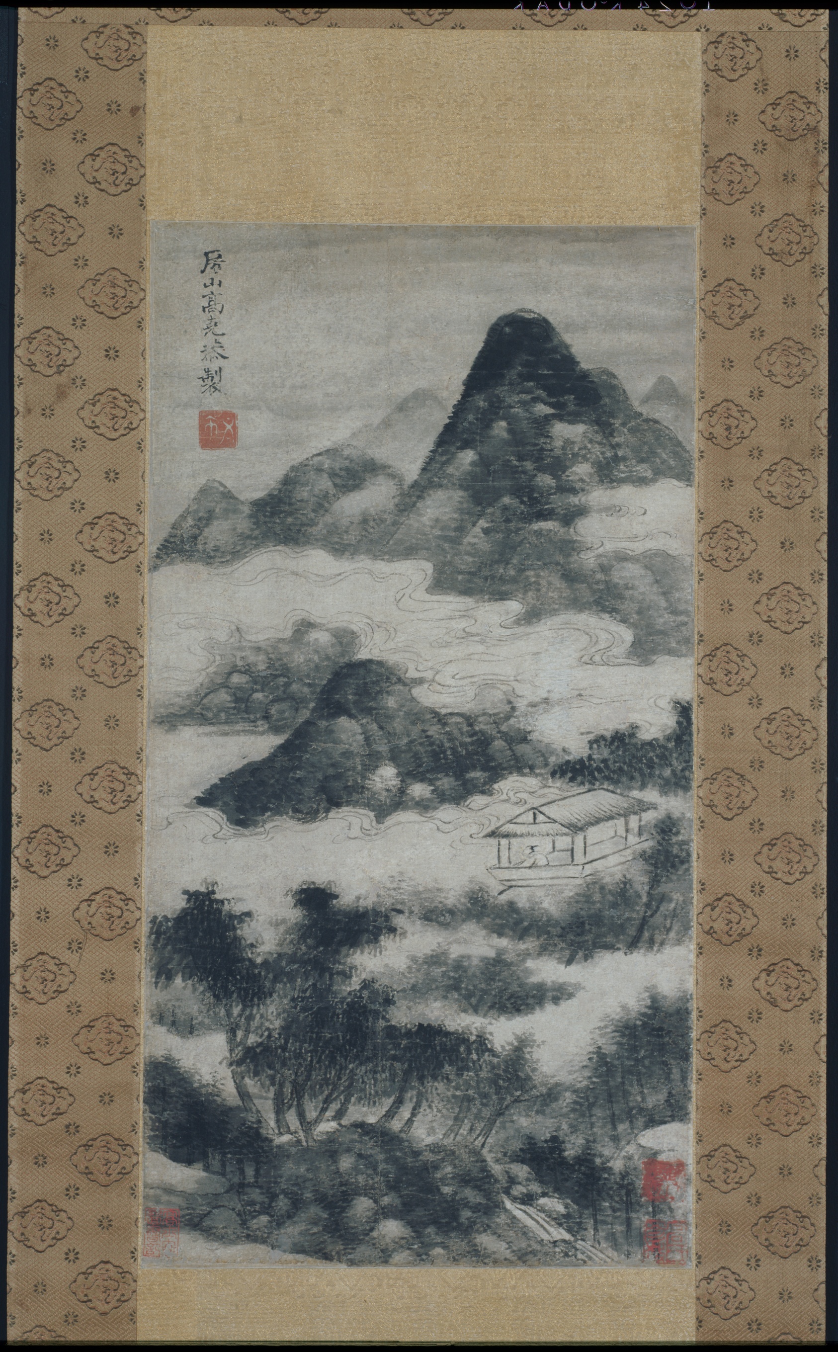 A work made of hanging scroll; ink on paper.