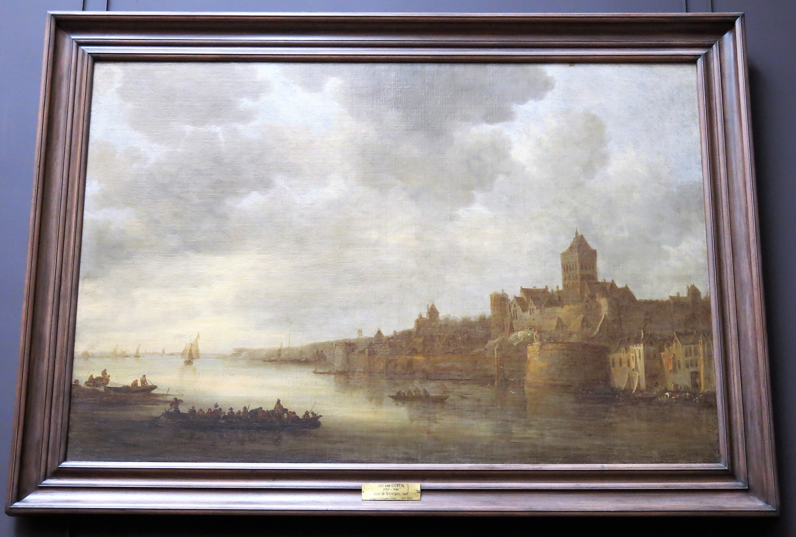 Vue de la ville de Nimègue avec le chateau du Valkhof dominant la rivière Waal - Jan van Goyen (Louvre, RF 3151) by Tangopaso