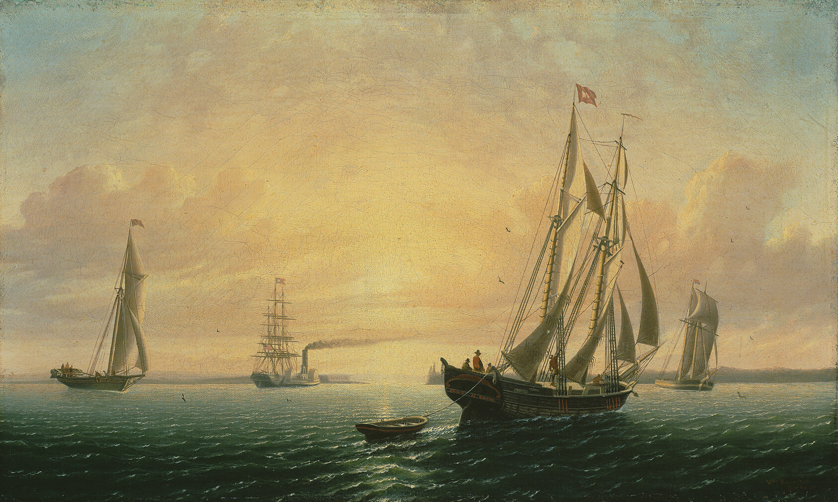 A work made of oil on canvas.