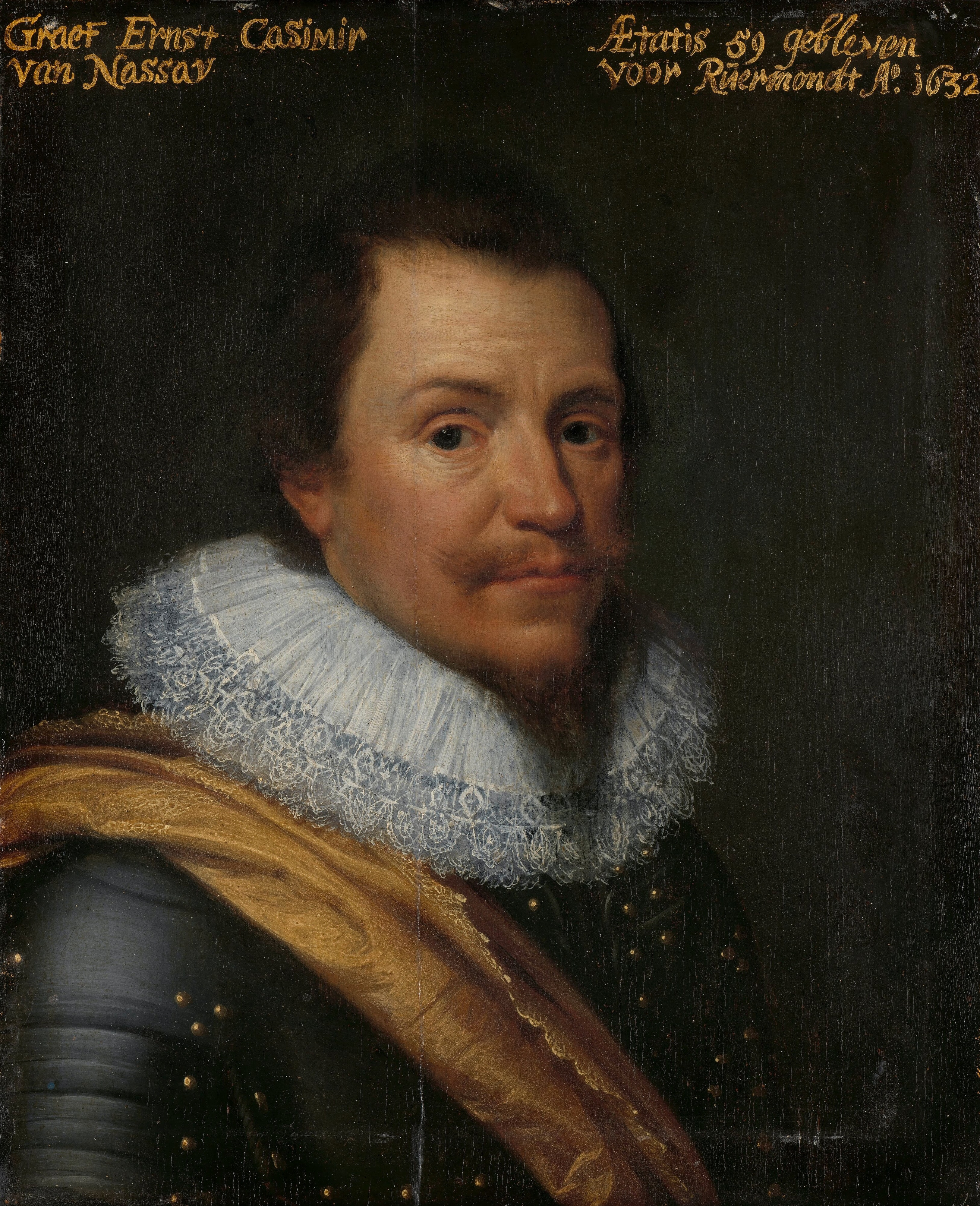 Portrait of Ernst Casimir I, Count of Nassau-Dietz by Michiel Jansz. van Mierevelt