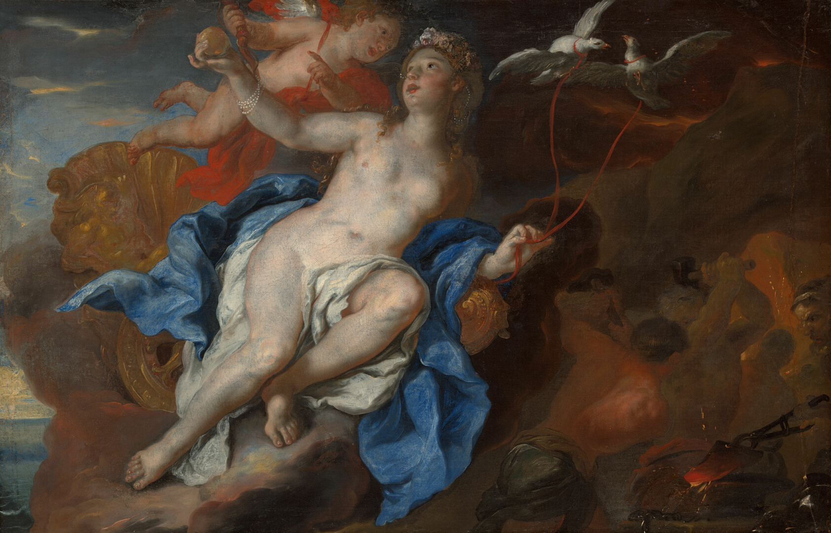 A work made of oil on canvas.