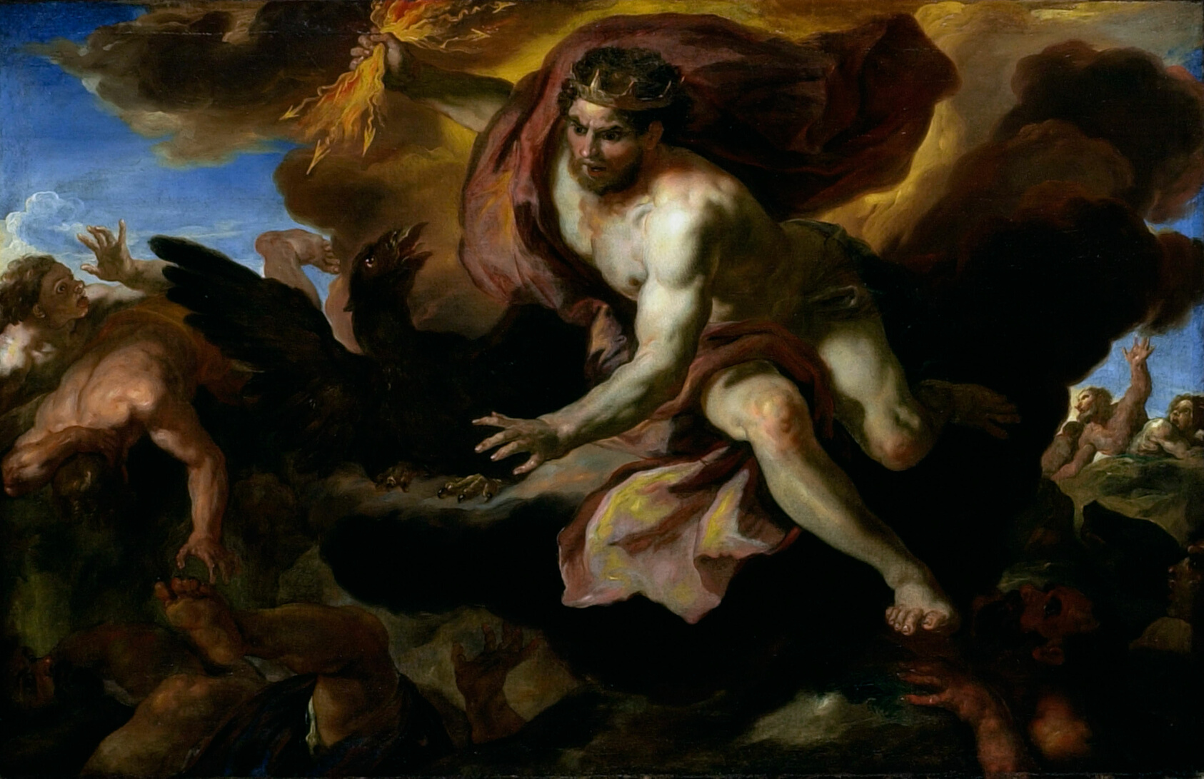A work made of oil on canvas.