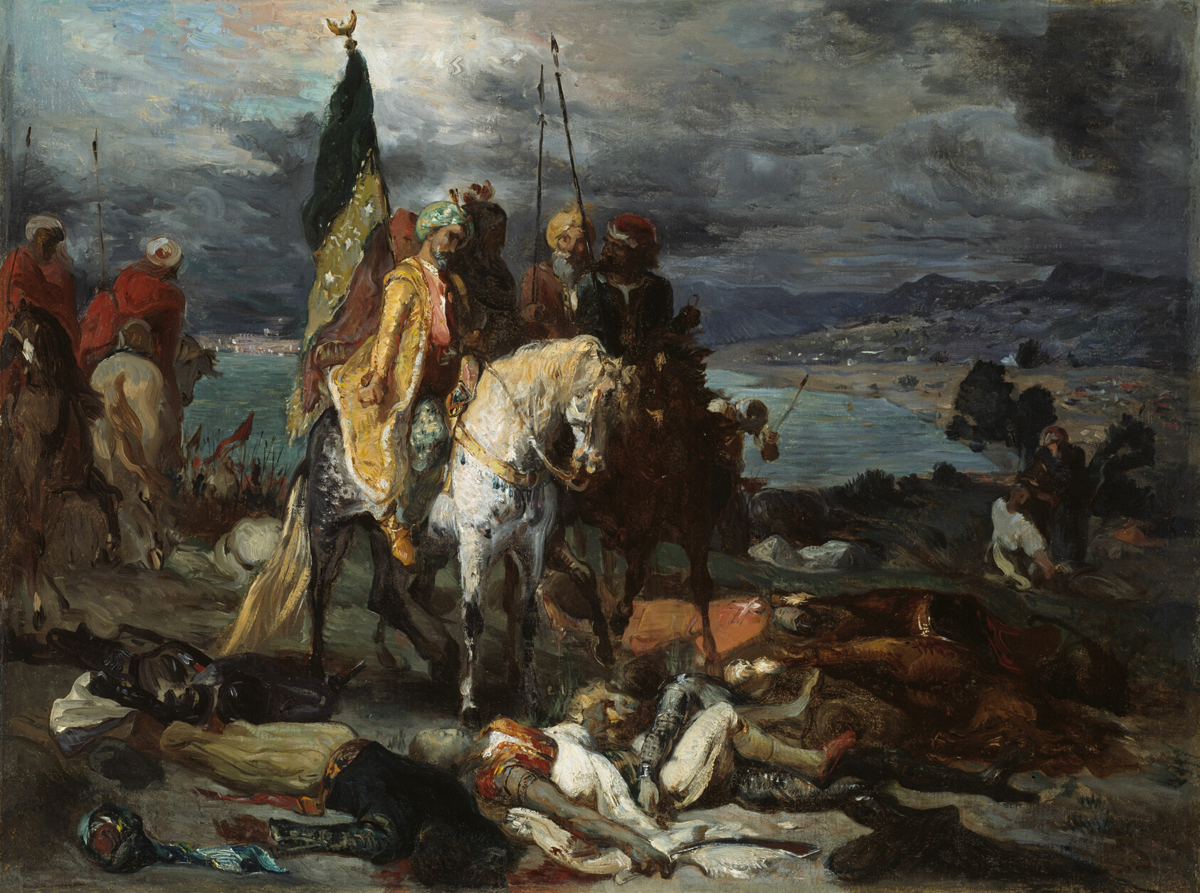 A work made of oil on canvas.