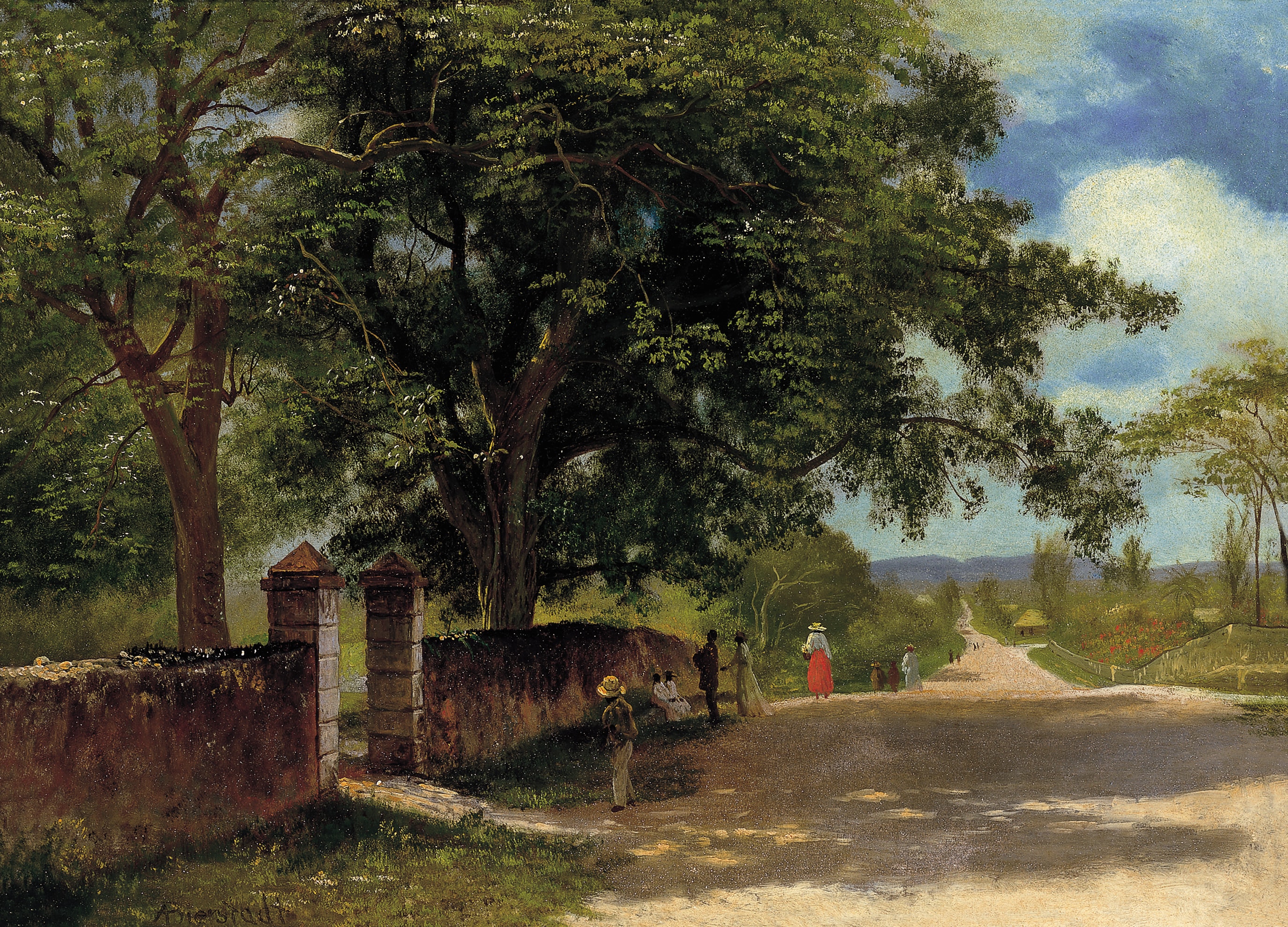 Street in Nassau by Albert Bierstadt